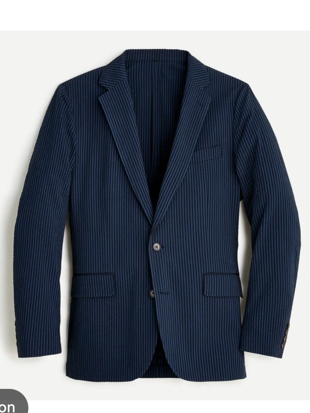 J.Crew Men’s 36S Ludlow Slim Fit Striped Navy Seersucker Cotton Blazer Jacket